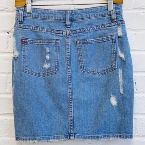 BDG High Waist Distressed Denim Skirt - Picture 2 of 2